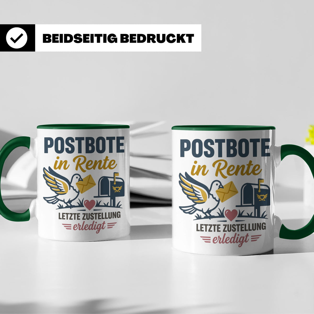 Postbote Rente Tasse Geschenk für Postzusteller Abschied Ruh – Grün [farbe:grün]