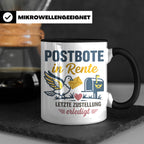 Postbote Rente Tasse Geschenk für Postzusteller Abschied Ruh – Schwarz [farbe:schwarz]