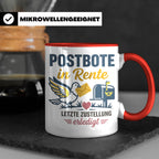 Postbote Rente Tasse Geschenk für Postzusteller Abschied Ruh – Rot [farbe:rot]