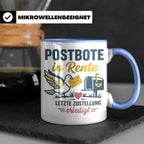 Postbote Rente Tasse Geschenk für Postzusteller Abschied Ruh – Blau [farbe:blau]