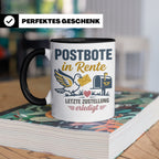 Postbote Rente Tasse Geschenk für Postzusteller Abschied Ruh – Schwarz [farbe:schwarz]