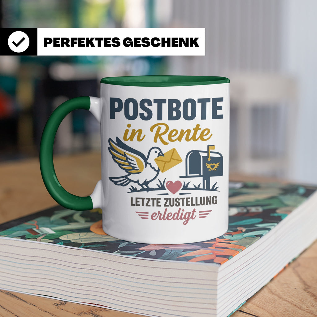 Postbote Rente Tasse Geschenk für Postzusteller Abschied Ruh – Grün [farbe:grün]