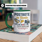 Postbote Rente Tasse Geschenk für Postzusteller Abschied Ruh – Grün [farbe:grün]