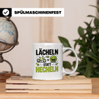 E-Bike Tasse: Lächeln statt Hecheln! Fahrradfahrer Geschenki – Weiß [farbe:weiß]