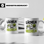 E-Bike Tasse: Lächeln statt Hecheln! Fahrradfahrer Geschenki – Weiß [farbe:weiß]