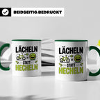 E-Bike Tasse: Lächeln statt Hecheln! Fahrradfahrer Geschenki – Grün [farbe:grün]