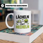 E-Bike Tasse: Lächeln statt Hecheln! Fahrradfahrer Geschenki – Weiß [farbe:weiß]