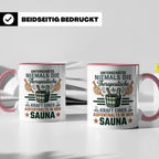 Sauna Tasse mit Spruch Therapeutische Kraft. Geschenk für Sa – Rosa [farbe:rosa]