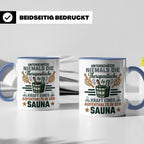 Sauna Tasse mit Spruch Therapeutische Kraft. Geschenk für Sa – Blau [farbe:blau]