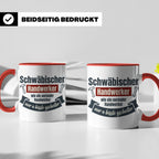 Schwäbischer Handwerker Tasse mit Spruch 'a bissle gscheiter – Rot [farbe:rot]