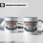 Schwäbischer Handwerker Tasse mit Spruch 'a bissle gscheiter – Blau [farbe:blau]