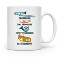 Posaunist Tasse mit lustigem Spruch Tiny Twisty Fat Trombone – Weiß [farbe:weiß]