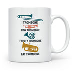 Posaunist Tasse mit lustigem Spruch Tiny Twisty Fat Trombone – Weiß [farbe:weiß]