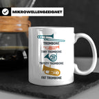 Posaunist Tasse mit lustigem Spruch Tiny Twisty Fat Trombone – Weiß [farbe:weiß]
