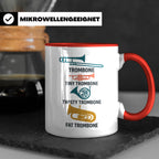 Posaunist Tasse mit lustigem Spruch Tiny Twisty Fat Trombone – Rot [farbe:rot]