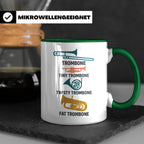 Posaunist Tasse mit lustigem Spruch Tiny Twisty Fat Trombone – Grün [farbe:grün]