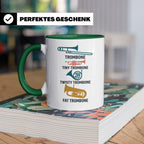Posaunist Tasse mit lustigem Spruch Tiny Twisty Fat Trombone – Grün [farbe:grün]