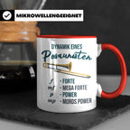Posaunist Tasse mit lustigem Spruch Dynamik, Geschenk für Mu – Rot [farbe:rot]