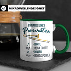 Posaunist Tasse mit lustigem Spruch Dynamik, Geschenk für Mu – Grün [farbe:grün]