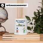 Posaune Tasse lustig My Trombone is Calling Geschenk für Pos – Weiß [farbe:weiß]