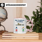 Posaune Tasse lustig My Trombone is Calling Geschenk für Pos – Rosa [farbe:rosa]