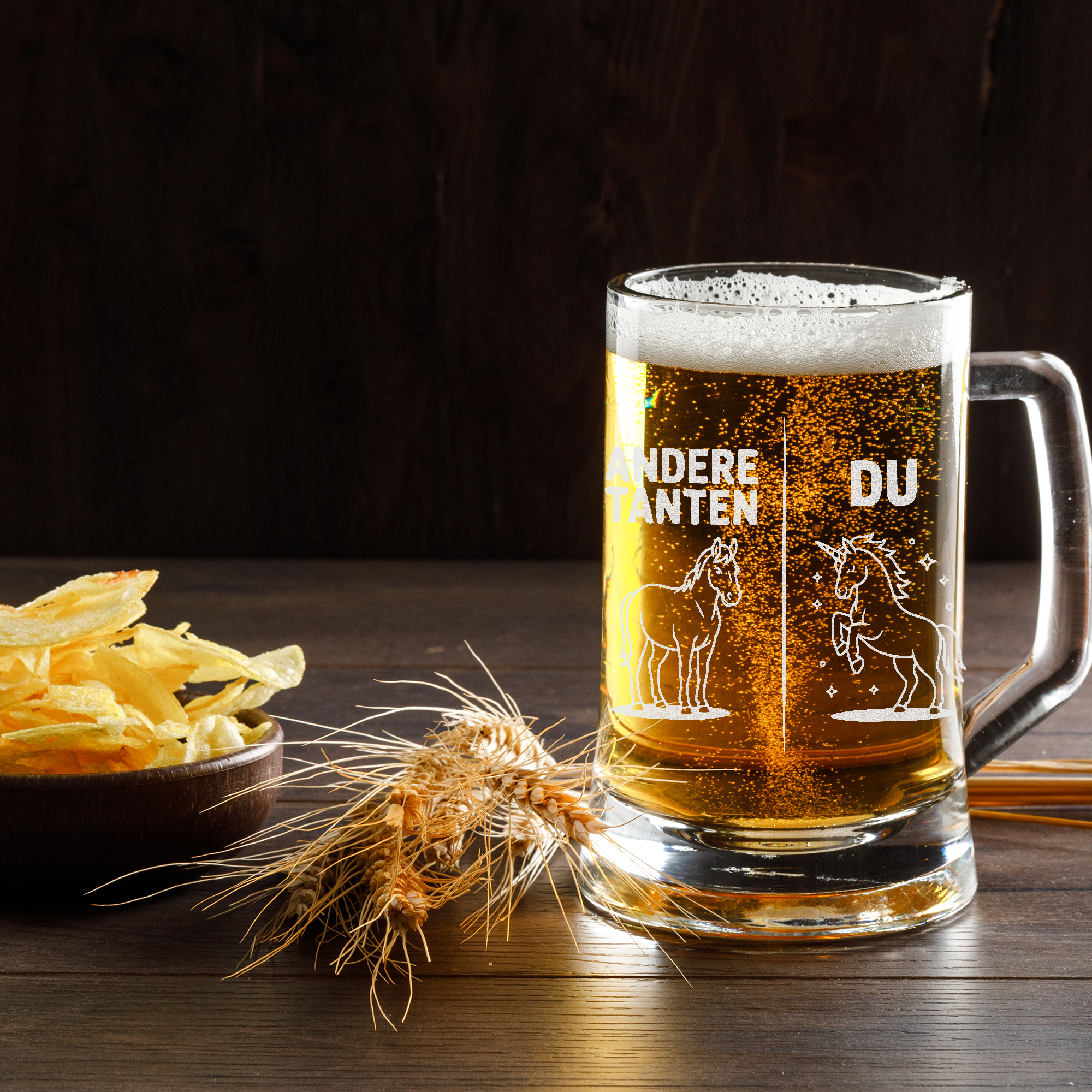 Lustiger Bierkrug Andere Tanten vs Du Einhorn Geschenk für Tante Patentante
