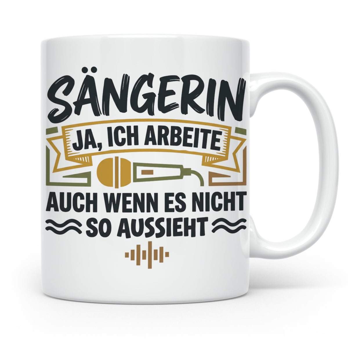 Sängerin Tasse mit Spruch 'Ja ich arbeite' Geschenk für Musi – Weiß [farbe:weiß]