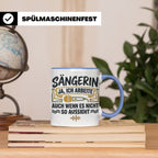 Sängerin Tasse mit Spruch 'Ja ich arbeite' Geschenk für Musi – Blau [farbe:blau]