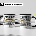Sängerin Tasse mit Spruch 'Ja ich arbeite' Geschenk für Musi – Schwarz [farbe:schwarz]