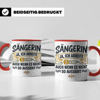 Sängerin Tasse mit Spruch 'Ja ich arbeite' Geschenk für Musi – Rot [farbe:rot]