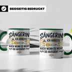 Sängerin Tasse mit Spruch 'Ja ich arbeite' Geschenk für Musi – Grün [farbe:grün]
