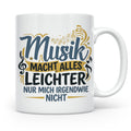 Musiker Tasse mit Spruch Musik macht alles leichter | Lustig – Weiß [farbe:weiß]