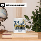 Musiker Tasse mit Spruch Musik macht alles leichter | Lustig – Weiß [farbe:weiß]