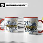 Musiker Tasse mit Spruch Musik macht alles leichter | Lustig – Rot [farbe:rot]