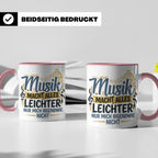 Musiker Tasse mit Spruch Musik macht alles leichter | Lustig – Rosa [farbe:rosa]