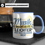 Musiker Tasse mit Spruch Musik macht alles leichter | Lustig – Blau [farbe:blau]