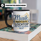 Musiker Tasse mit Spruch Musik macht alles leichter | Lustig – Schwarz [farbe:schwarz]
