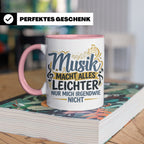 Musiker Tasse mit Spruch Musik macht alles leichter | Lustig – Rosa [farbe:rosa]