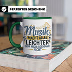 Musiker Tasse mit Spruch Musik macht alles leichter | Lustig – Grün [farbe:grün]