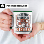 Schlagzeuger Tasse Ich bin dann mal im Keller Lustiger Spruc – Grün [farbe:grün]
