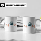 Schlagzeuger Tasse mit Herzschlag EKG Motiv | Geschenk für D – Weiß [farbe:weiß]