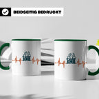 Schlagzeuger Tasse mit Herzschlag EKG Motiv | Geschenk für D – Grün [farbe:grün]
