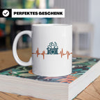 Schlagzeuger Tasse mit Herzschlag EKG Motiv | Geschenk für D – Weiß [farbe:weiß]