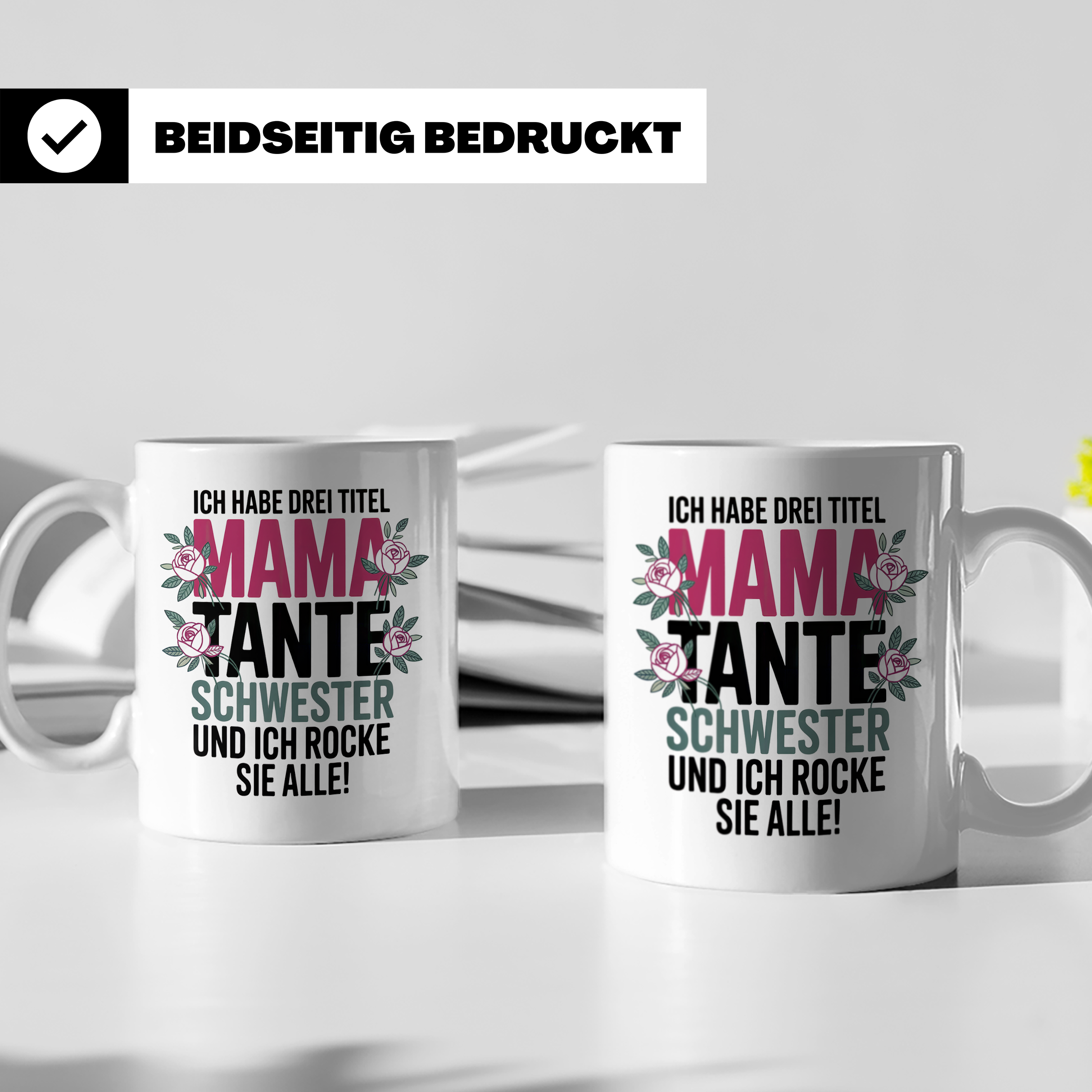 Mama Tante Schwester Kaffeetasse - Ich Rocke Alle! - Muttert – Weiß [farbe:weiß]
