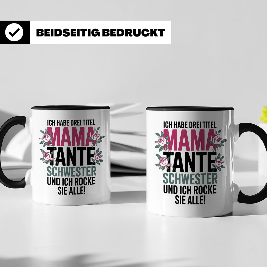 Mama Tante Schwester Kaffeetasse - Ich Rocke Alle! - Muttert – Schwarz [farbe:schwarz]