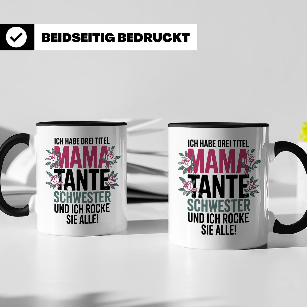 Mama Tante Schwester Kaffeetasse - Ich Rocke Alle! - Muttert – Schwarz [farbe:schwarz]