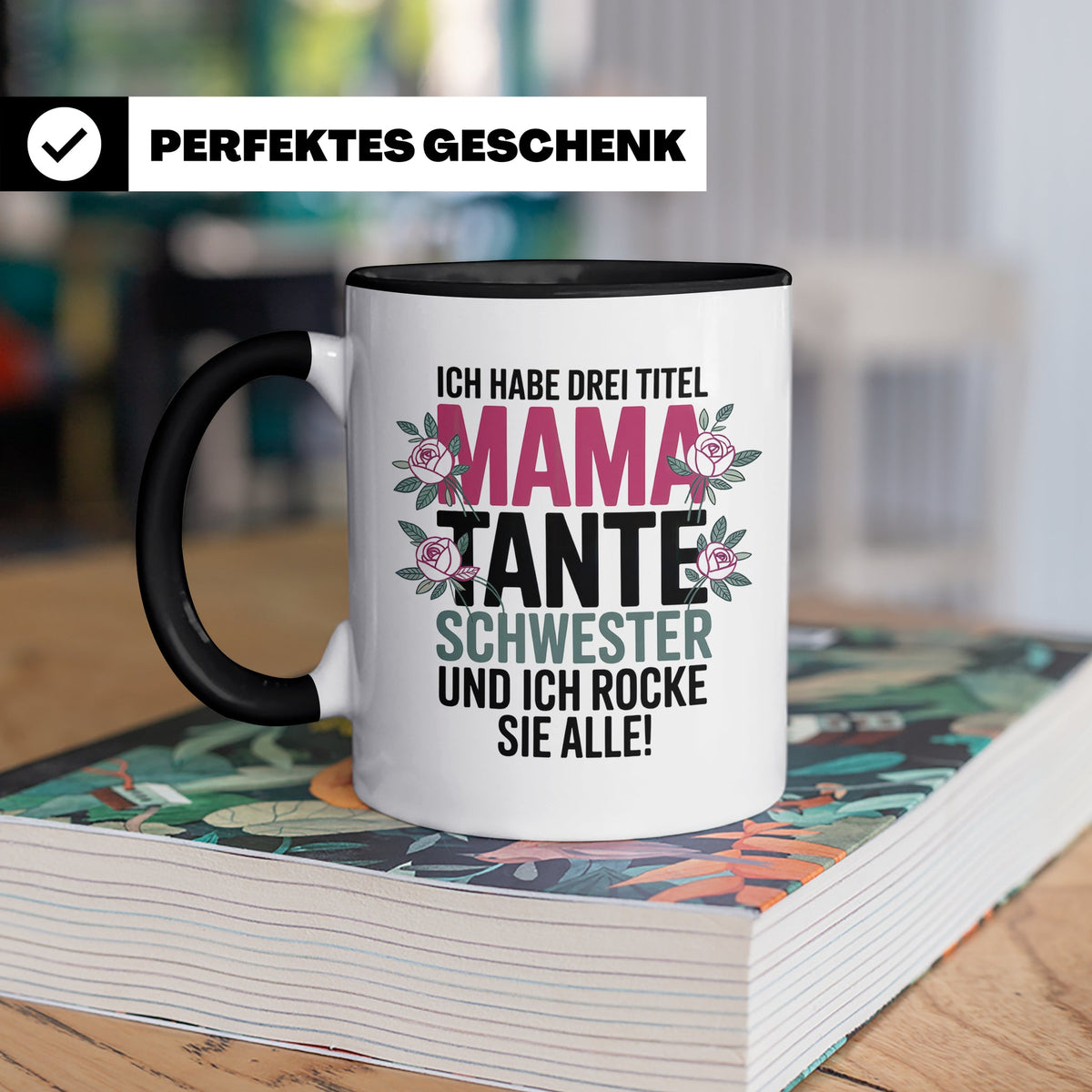 Mama Tante Schwester Kaffeetasse - Ich Rocke Alle! - Muttert – Schwarz [farbe:schwarz]