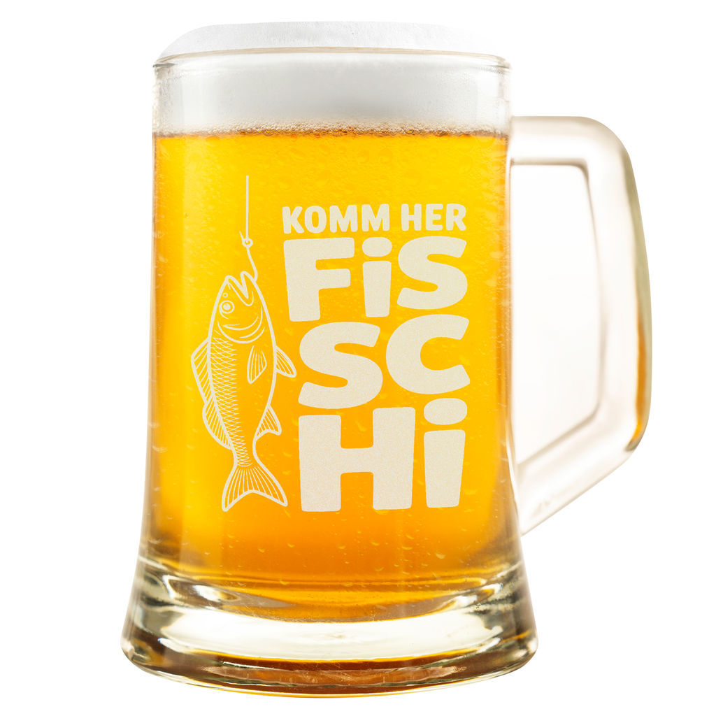 Bierkrug Angler Petri Heil Geschenk für Männer Angeln Hobby Angelgeschenk Vatertag