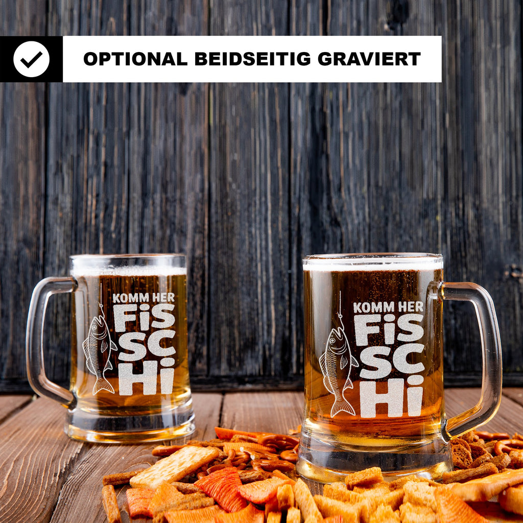 Bierkrug Angler Petri Heil Geschenk für Männer Angeln Hobby Angelgeschenk Vatertag