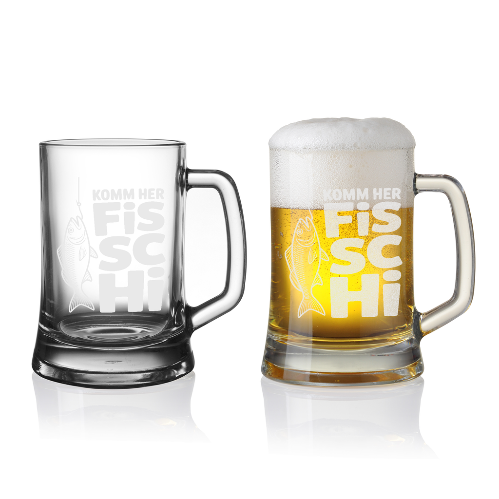 Bierkrug Angler Petri Heil Geschenk für Männer Angeln Hobby Angelgeschenk Vatertag